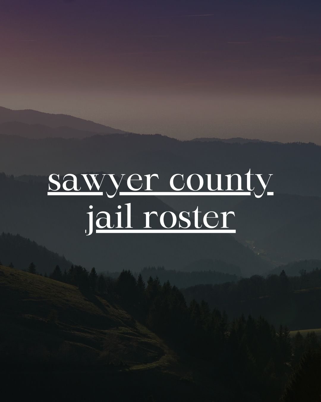 sawyer county jail roster